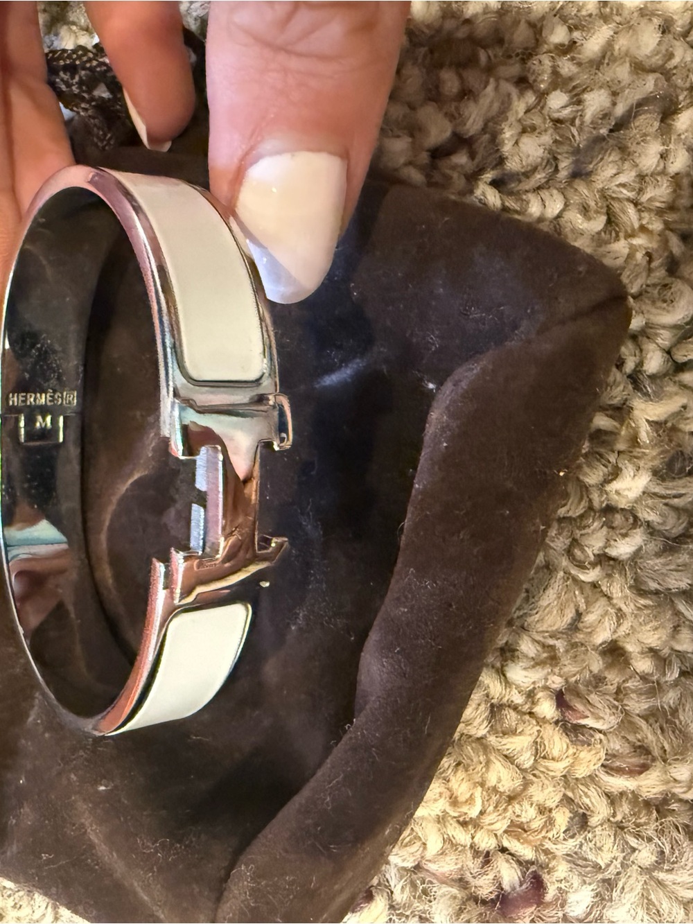 White Enamel Clic Clac H Bracelet